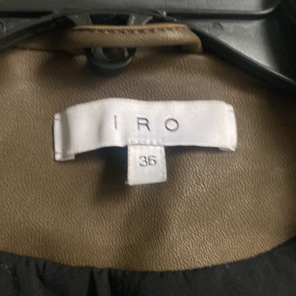 IRO Han leather Moto jacket 36 khaki - Picture 3 of 12